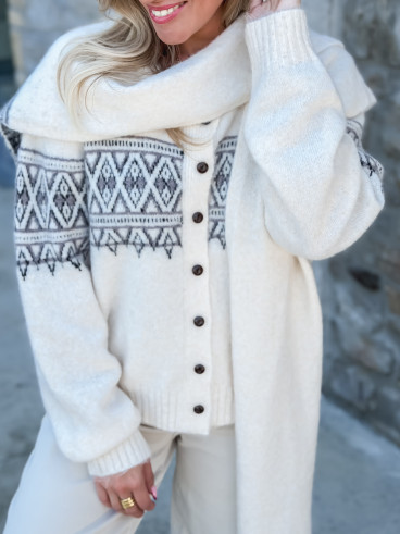 Gilet à motifs Ambre - Beige clair Gilet à motifs Ambre - Beige clair