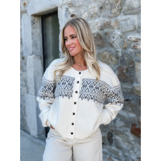 Gilet à motifs Ambre - Beige clair