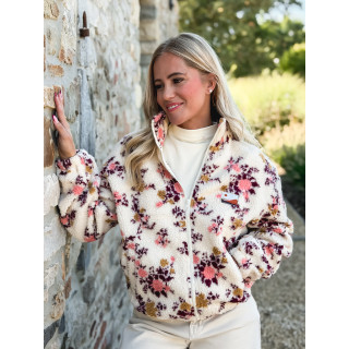 Gilet à fleurs Evangelina - Beige