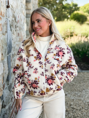 Gilet à fleurs Evangelina - Beige
