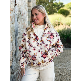 Gilet à fleurs Evangelina - Beige