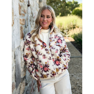 Gilet à fleurs Evangelina - Beige