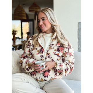 Gilet à fleurs Evangelina - Beige