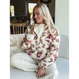 Gilet à fleurs Evangelina - Beige