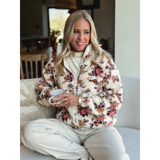 Gilet à fleurs Evangelina - Beige