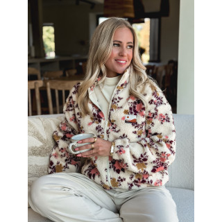 Gilet à fleurs Evangelina - Beige