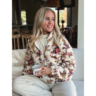 Gilet à fleurs Evangelina - Beige