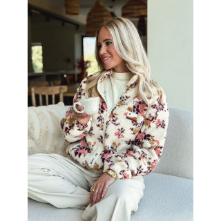 Gilet à fleurs Evangelina - Beige