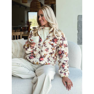 Gilet à fleurs Evangelina - Beige