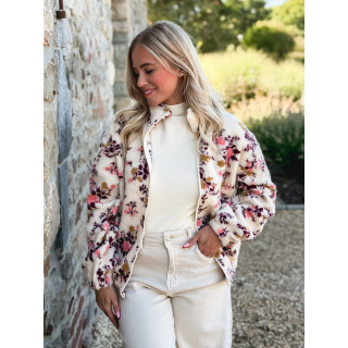 Gilet à fleurs Evangelina - Beige