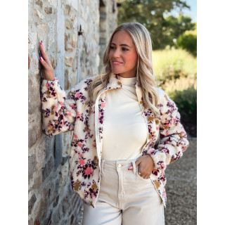 Gilet à fleurs Evangelina - Beige