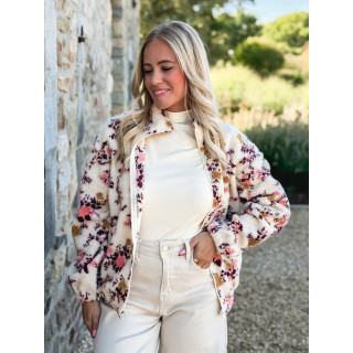 Gilet à fleurs Evangelina - Beige