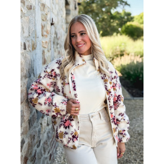 Gilet à fleurs Evangelina - Beige
