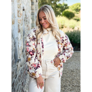 Gilet à fleurs Evangelina - Beige