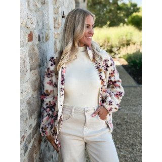 Gilet à fleurs Evangelina - Beige