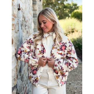 Gilet à fleurs Evangelina - Beige
