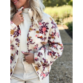 Gilet à fleurs Evangelina - Beige