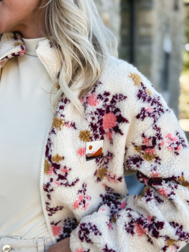 Gilet à fleurs Evangelina - Beige