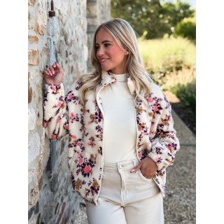 Gilet à fleurs Evangelina - Beige