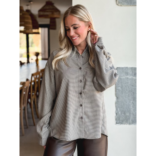 Chemise à carreaux Eliza - Chocolat/Beige