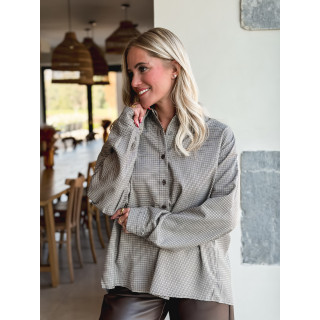 Chemise à carreaux Eliza - Chocolat/Beige