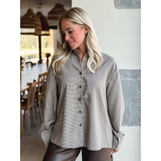 Chemise à carreaux Eliza - Chocolat/Beige