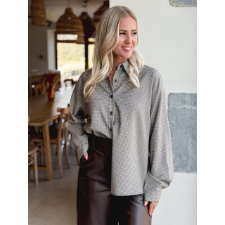 Chemise à carreaux Eliza - Chocolat/Beige