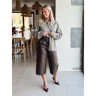 Chemise à carreaux Eliza - Chocolat/Beige
