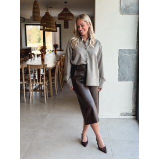 Chemise à carreaux Eliza - Chocolat/Beige