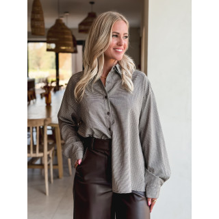 Chemise à carreaux Eliza - Chocolat/Beige