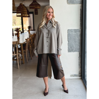 Chemise à carreaux Eliza - Chocolat/Beige