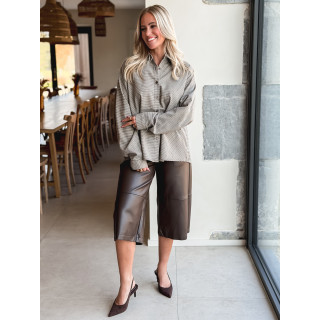 Chemise à carreaux Eliza - Chocolat/Beige