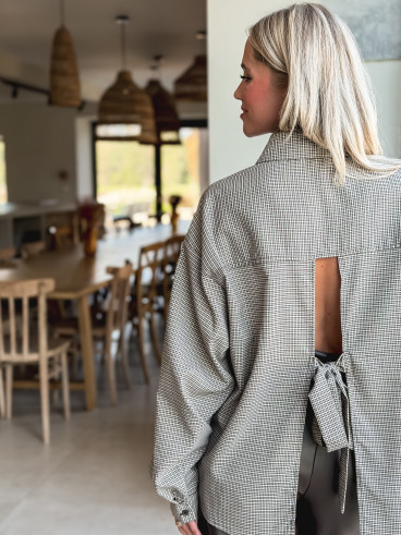 Chemise à carreaux Eliza - Chocolat/Beige