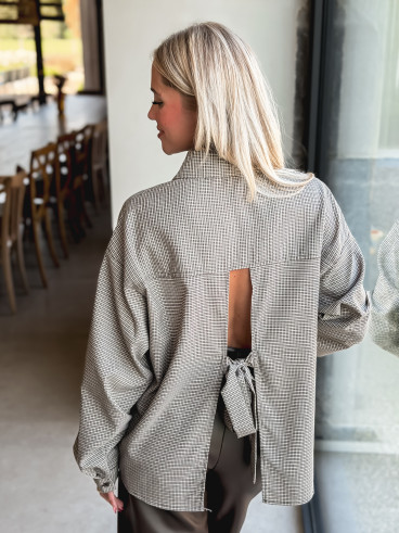 Chemise à carreaux Eliza - Chocolat/Beige