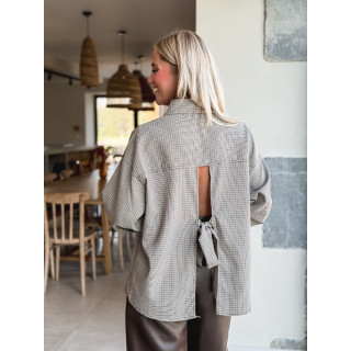 Chemise à carreaux Eliza - Chocolat/Beige