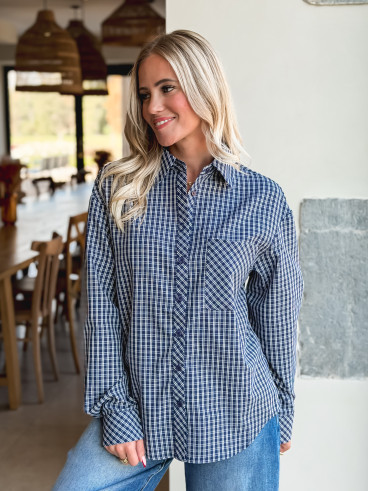 Chemise à carreaux Zénaïde - Bleu marine Chemise à carreaux Zénaïde - Bleu marine