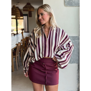 Gilet ligné Enola - Bordeaux/Ecru