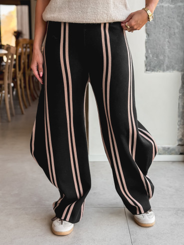 Pantalon ligné Eryne - Noir