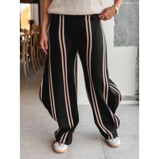 Pantalon ligné Eryne - Noir