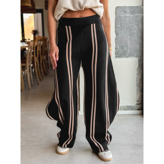 Pantalon ligné Eryne - Noir