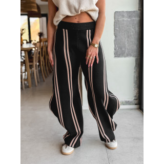 Pantalon ligné Eryne - Noir
