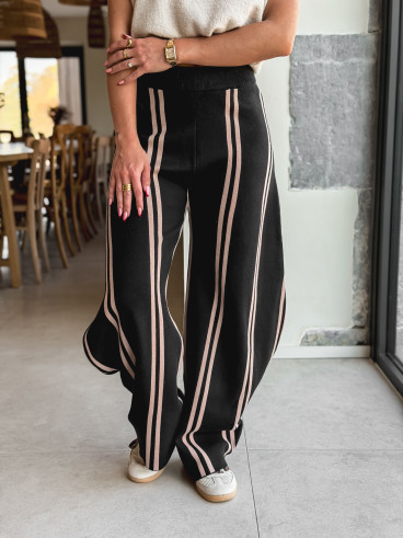 Pantalon ligné Eryne - Noir Pantalon ligné Eryne - Noir