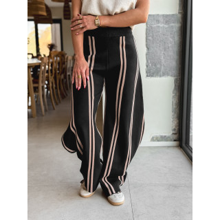 Pantalon ligné Eryne - Noir