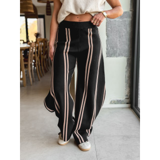 Pantalon ligné Eryne - Noir