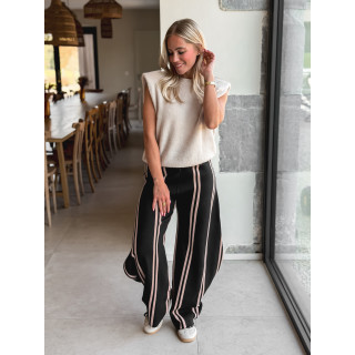 Pantalon ligné Eryne - Noir