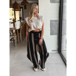 Pantalon ligné Eryne - Noir