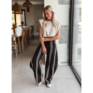 Pantalon ligné Eryne - Noir