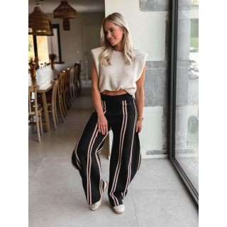 Pantalon ligné Eryne - Noir