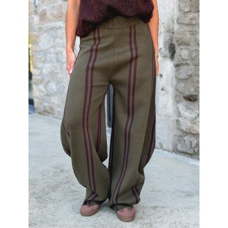 Pantalon ligné Eryne - Kaki