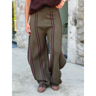 Pantalon ligné Eryne - Kaki